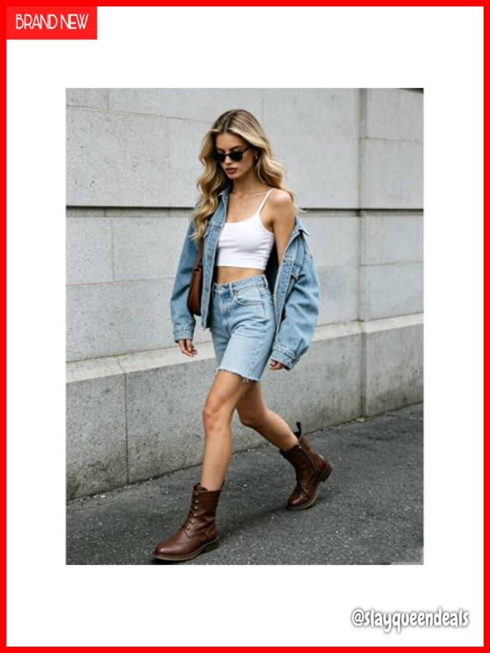 Leather Wingtip Brogue Lace-Up Ankle Boots - Picture 2 of 6
